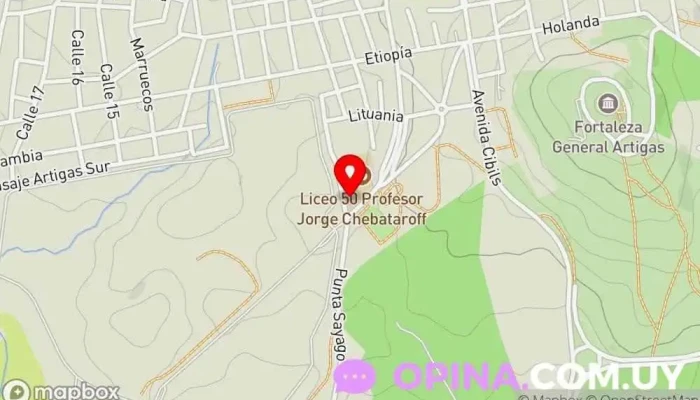 mapa de Centro Educativo Comunitario Casabó Institución educativa en Montevideo
