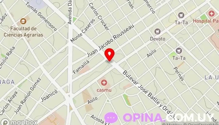 mapa de Centro Integral de Atención a la Mujer de CASMU (CIAMC) Clínica ginecológica en Montevideo