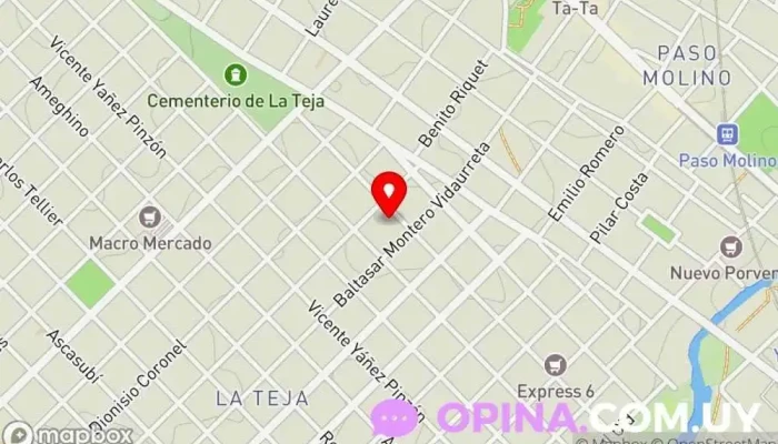 mapa de Centro La Teja Clínica ambulatoria en Montevideo