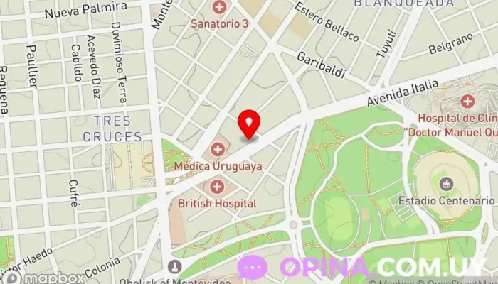 mapa de Centro Láser Centro de oftalmología en Montevideo