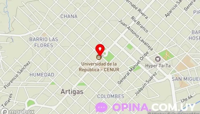 mapa de Centro MEC Artigas Centro cultural en Artigas