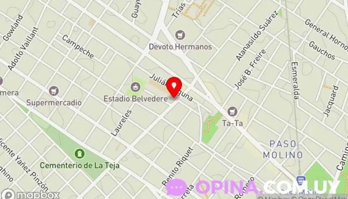 mapa de Centro Médico Belvedere (UCM) - Belvedere Centro médico, Médico en Montevideo