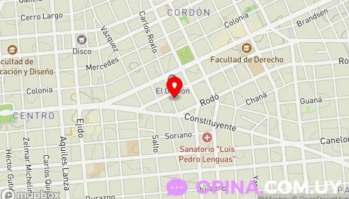 mapa de Centro Médico Carlos Comba- Hospital Evangélico Médico forense en Montevideo