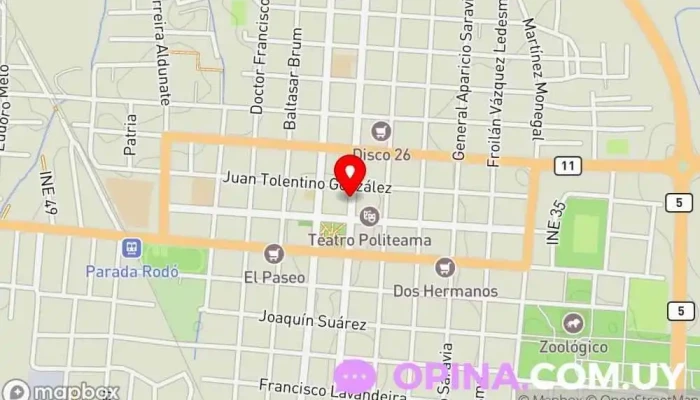 mapa de Centro Médico Estético SB Clínica dermatológica en Canelones