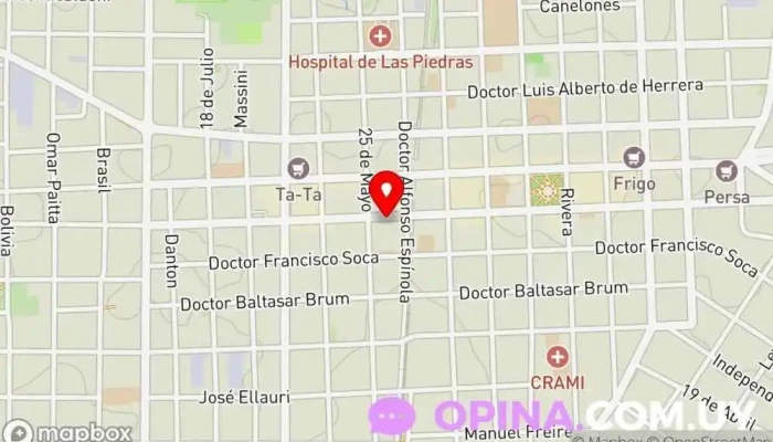 mapa de Centro Odontológico Integral Dentista en Las Piedras