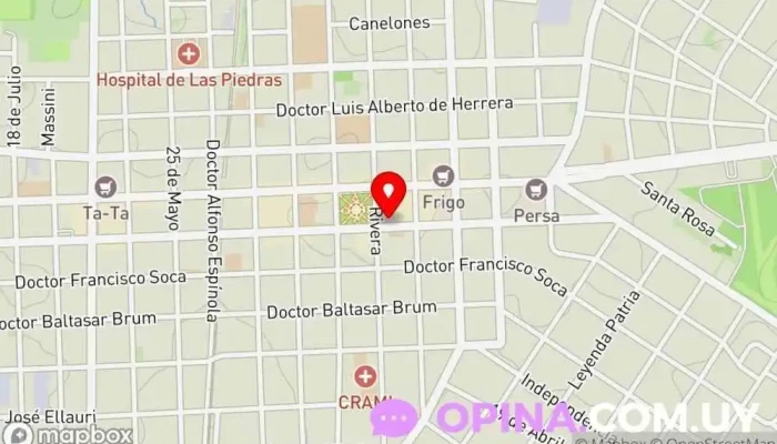 mapa de Centro Odontologico pico jenner Dentista en Las Piedras