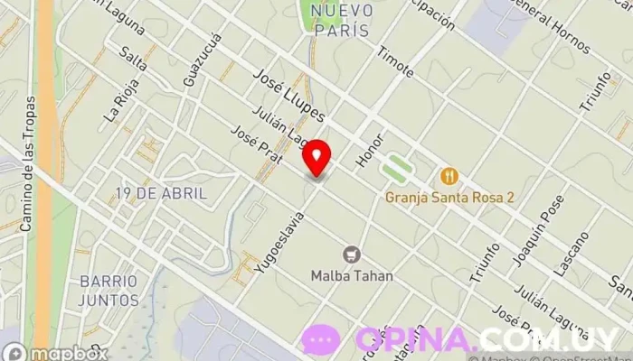 mapa de Centro Oeste Nuevo Paris Centro de aprendizaje en Montevideo