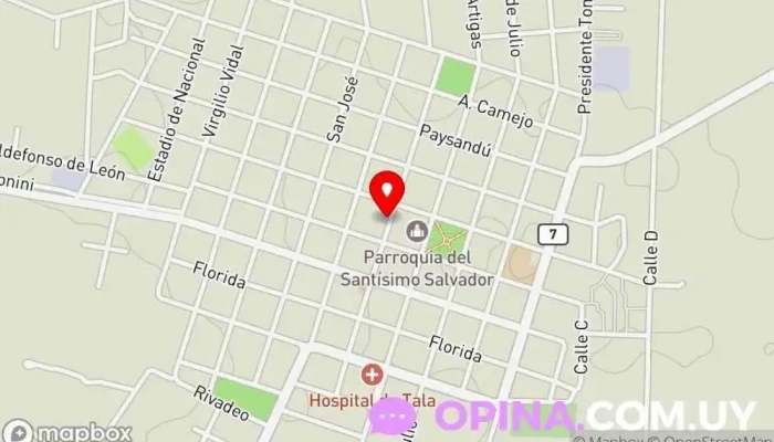 mapa de Centro Social Tala Gimnasio en Tala