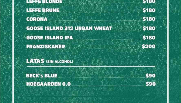 Cerveza Patagonia -  Refugio Wtc Menu - Montevideo