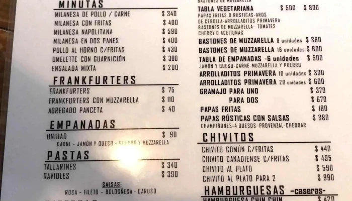 Chin Chin -  Menu - Montevideo
