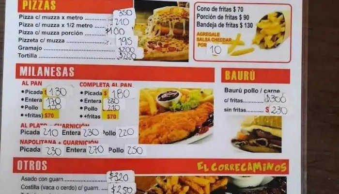 Chiviteria Restaurante Pizzeria El Correcaminos Menu - Treinta y Tres