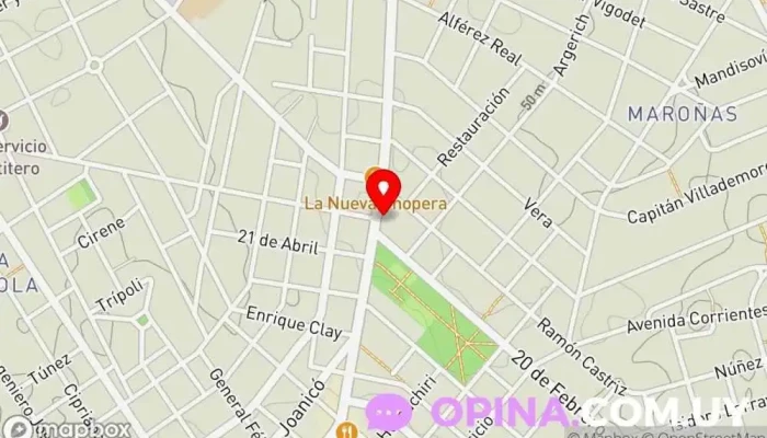 mapa de Ciber Universo Cibercafé, Tienda de móviles, Tienda de informática, Imprenta, Papelería, Salón recreativo en Montevideo