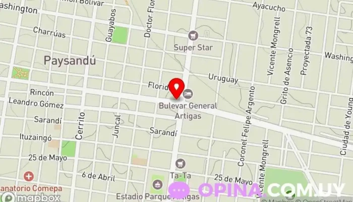 mapa de Ciberlink Papelería, Imprenta comercial, Copistería en Paysandú