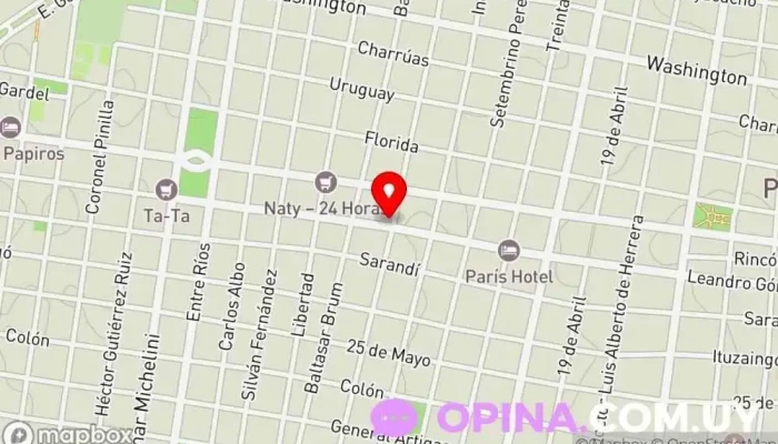 mapa de CID SRL Radiografía y Tomografías Cone Beam Maxilofacilaes, Escaneado Intraoral 3D Clínica dental, Radiología odontológica en Paysandú