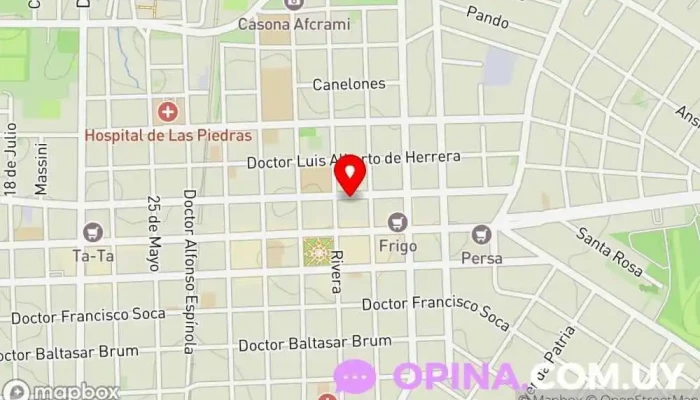 mapa de Círculo Católico - Filial Las Piedras Centro médico en Las Piedras