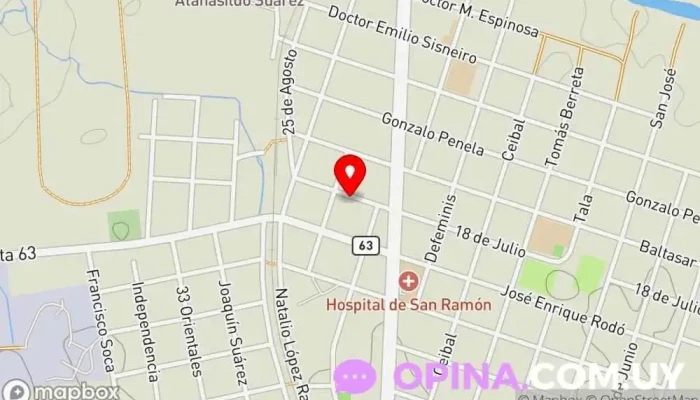 mapa de Círculo Católico - Filial San Ramón Hospital privado en San Ramón