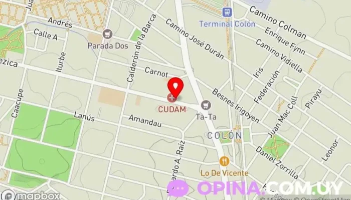 mapa de Círculo Católico - Sucursal Colón Centro médico en Montevideo