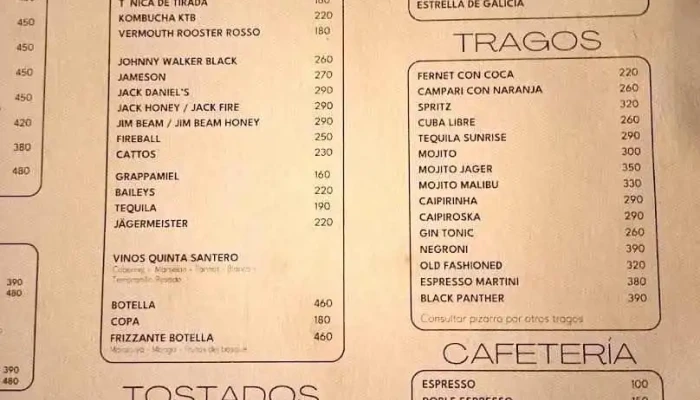 Ciudadela Bar -  Menu - Montevideo