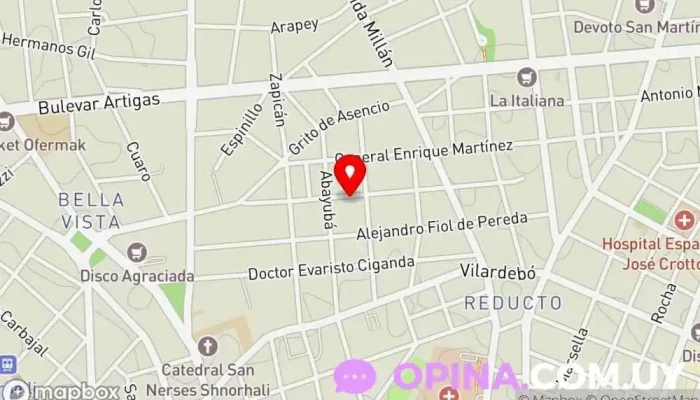 mapa de Clases de Percusión y batería Educación mixta en Montevideo