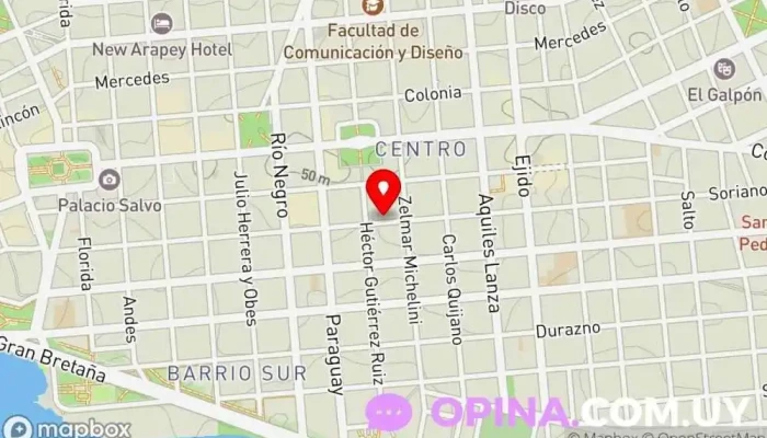 mapa de CLINICA COR Centro oncológico en Montevideo