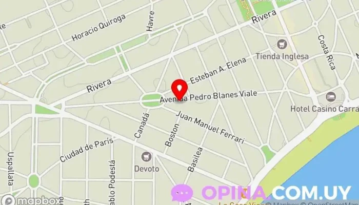 mapa de Clínica de Cirugía Carrasco Centro médico en Montevideo