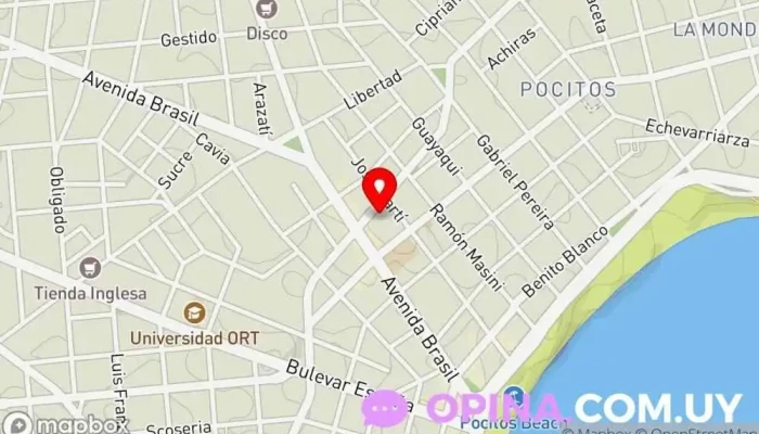 mapa de Clínica de Implantes Bicon - Pocitos Periodoncista de implantes dentales, Clínica dental, Dentista en Montevideo