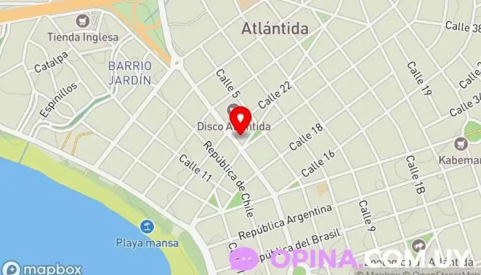 mapa de Clínica de la Costa Clínica ambulatoria en Atlántida