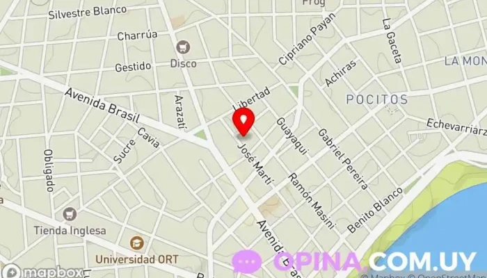 mapa de Clínica del Sol Centro médico, Clínica ambulatoria en Montevideo