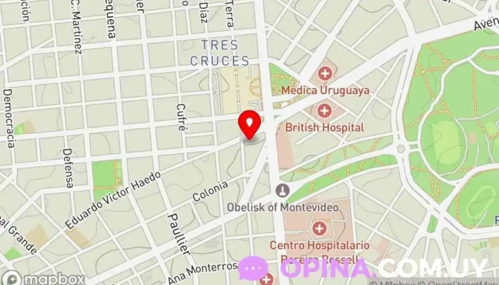 mapa de Clínica Dental Tres Cruces Clínica dental en Montevideo