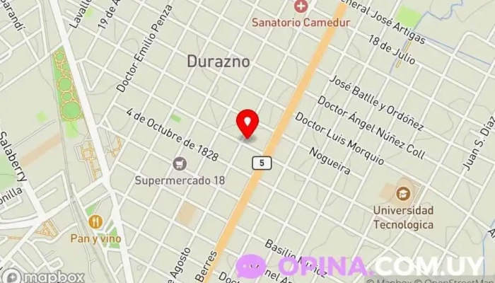 mapa de Clinica Durazno Asociación u organización en Durazno
