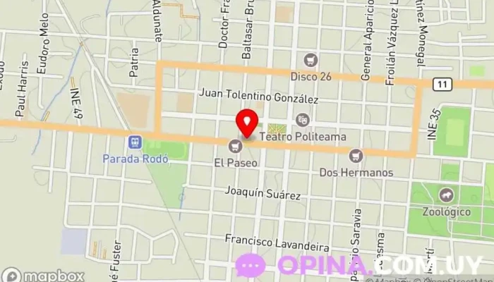 mapa de Clínica Ecográfica Canelones Clínica especializada en Canelones