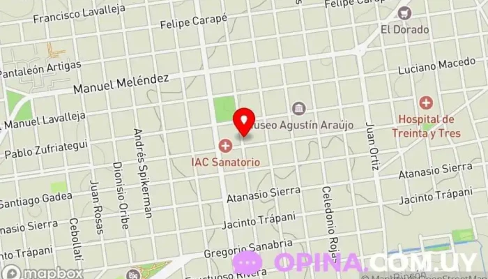 mapa de Clínica Estética Butterfly Médico en Treinta y Tres