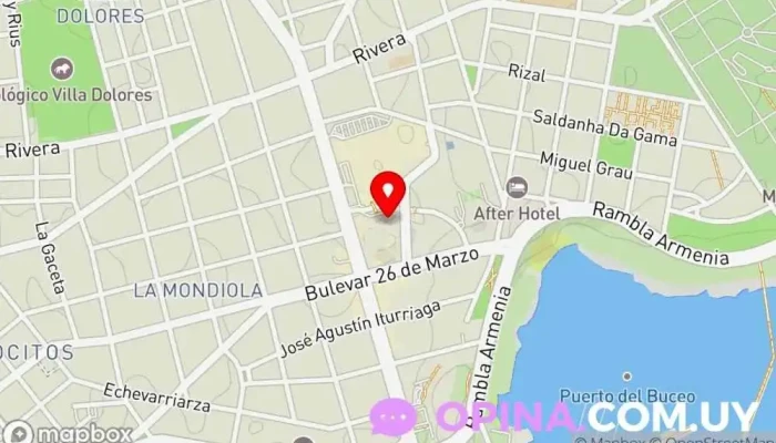 mapa de Clínica Estética Présage Clínica especializada, Esteticista, Esteticista facial, Centro de depilación láser, Nutricionista, Clínica dermatológica, Servicio de eliminación de tatuajes en Montevideo