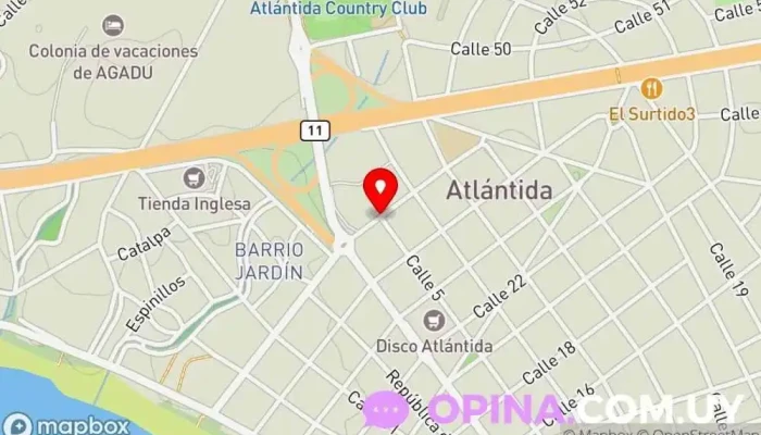 mapa de Clínica Fascioli Médico en Atlántida