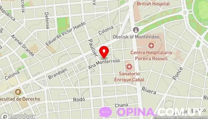 mapa de Clínica Fiandra Médico en Montevideo