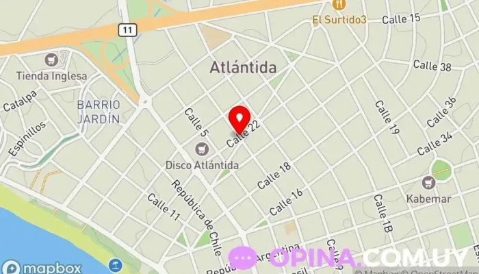 mapa de Clínica Imagen | Sede Atlántida Radiología odontológica en Atlántida