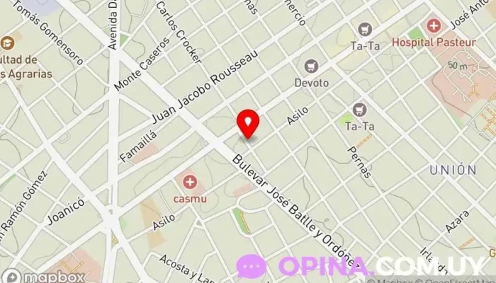 mapa de Clínica Médica Dr. Castillo Médico en Montevideo