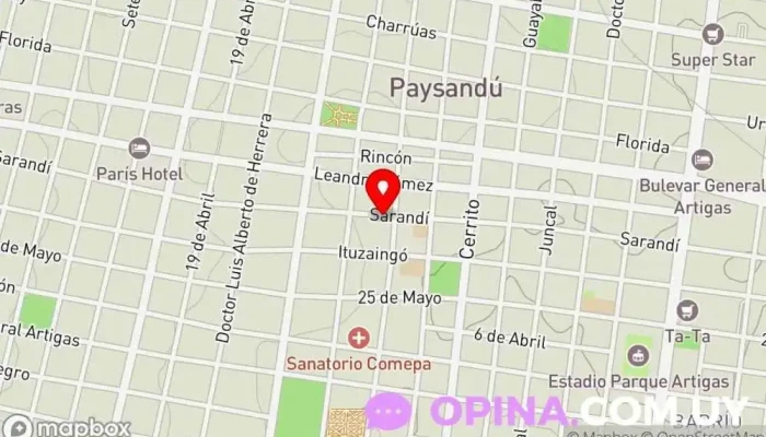 mapa de Clínica Odontológica del Dr. Rossano Dentista en Paysandú