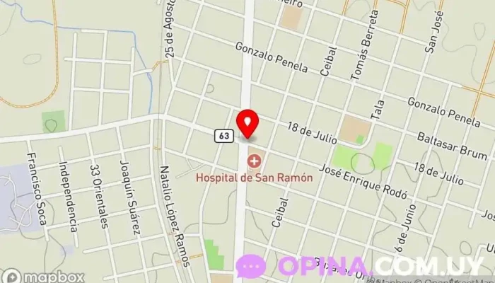 mapa de Clínica Odontológica / Odontóloga Dra. Ma. Belén Varela Clínica dental, Endodoncista, Ortodoncista, Dentista infantil, Periodoncista en San Ramón