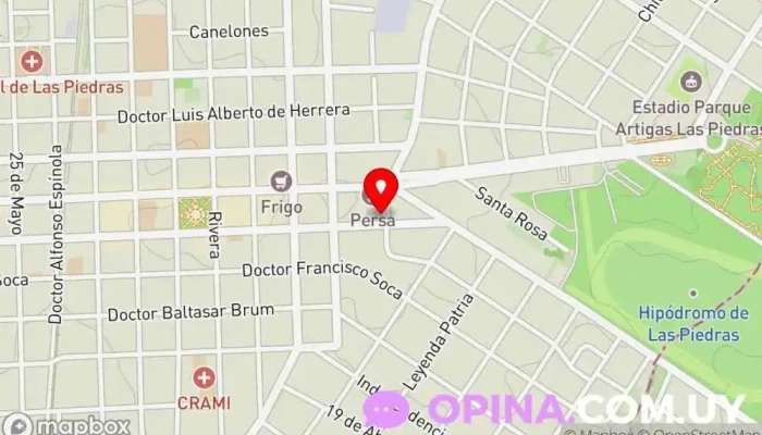 mapa de Clínica Odontológica Varela Clínica dental en Las Piedras