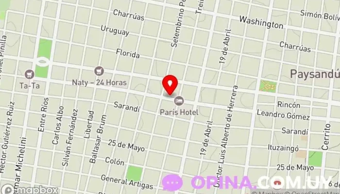 mapa de Clínica Paysandú Centro de oftalmología en Paysandú