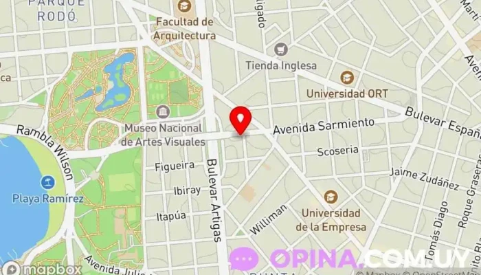 mapa de Clínica Sarmiento Médico en Montevideo