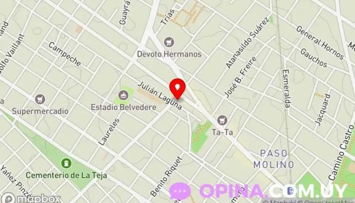 mapa de Clínica Ser Interdisciplinaria Centro de aprendizaje en Montevideo