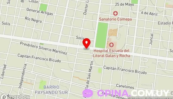 mapa de Clinica Servimed Servicio de salud ocupacional en Paysandú