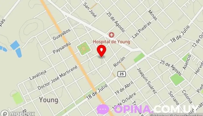 mapa de Clínica Traumatología y Ortopedia Dr. Daniel Chávez Cirujano ortopédico, Oficina médica en Young
