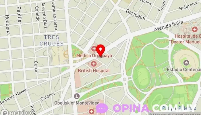 mapa de Clínica Tres Cruces Clínica psiquiátrica, Psicólogo infantil, Psicólogo, Clínica de psicopedagogía, Psicoterapeuta en Montevideo