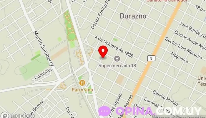 mapa de Clinica Veterinaria Huellas Hospital veterinario en Durazno