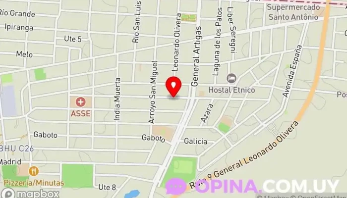 mapa de Clinica Veterinaria Veterinario en Chuy