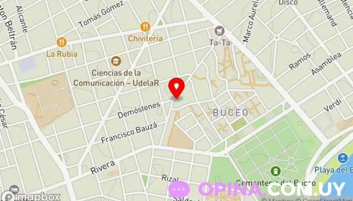 mapa de Club Buceo Club social en Montevideo