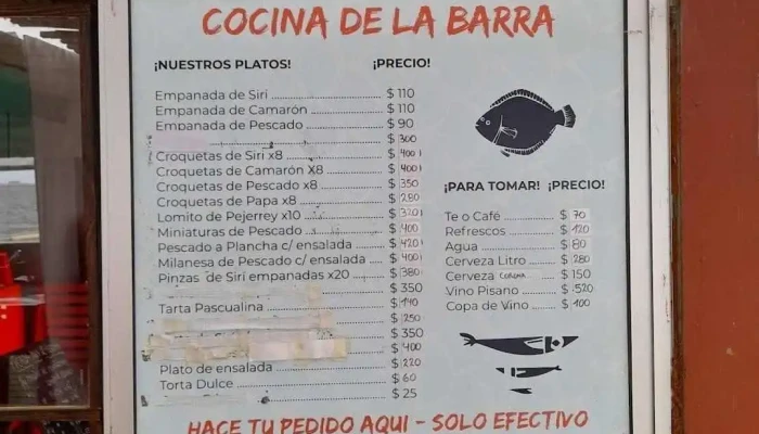 Cocina De La Barra -  Laguna De Rocha Menu - Laguna de Rocha (rincon de la Laguna)
